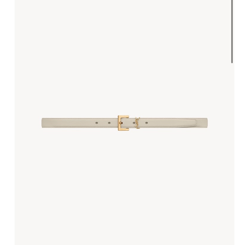 Ysl Cassandre Leather Belt W Square Buckle 3cm Size 80